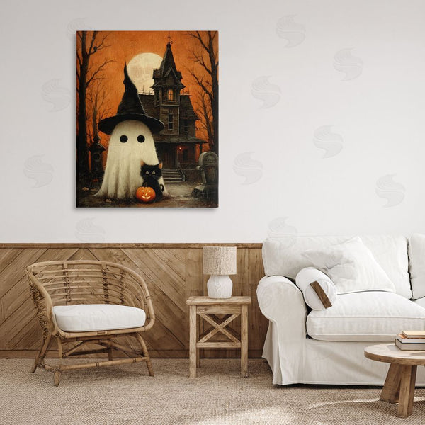 Stupell Industries Arlington Prints | Cute Ghost & Haunted House Wall Art