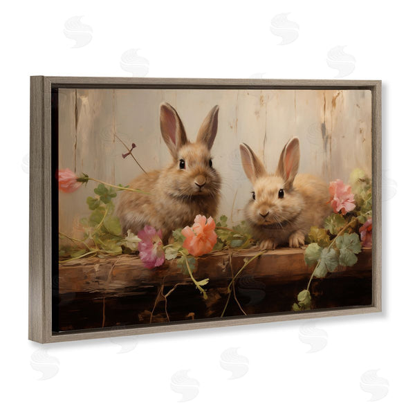 Stupell Industries Arlington Prints | Easter Bunnies With Garden Blooms