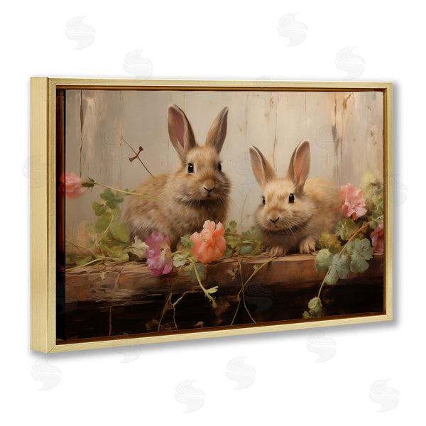 Stupell Industries Arlington Prints | Easter Bunnies With Garden Blooms