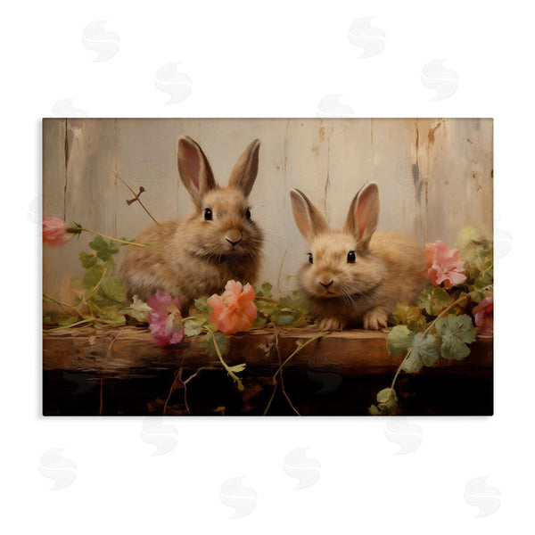 stupell industries Arlington Prints | Easter Bunnies with Garden Blooms