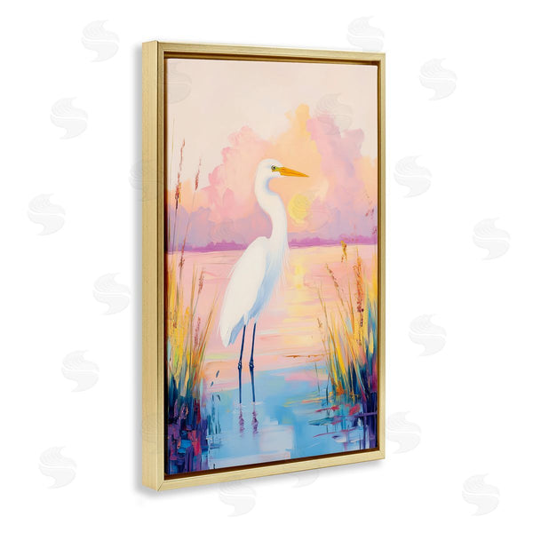 Stupell Industries Arlington Prints | Egret Under Beaming Sunset Wall Art
