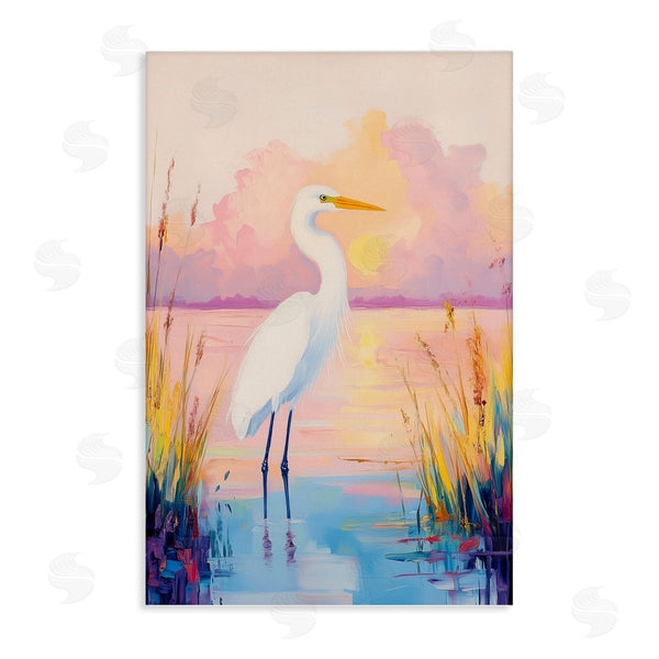 stupell industries Arlington Prints | Egret under Beaming Sunset Wall Art