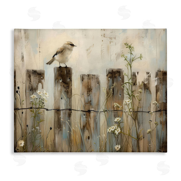 stupell industries Arlington Prints | Fence Perched Country Bird