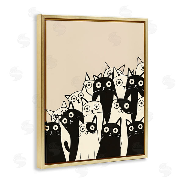 Stupell Industries Arlington Prints | Fun Modern Black & White Cats Wall Art