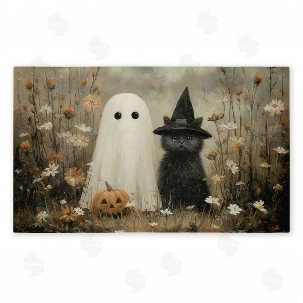 stupell industries Arlington Prints | Ghost & Black Kitten Non-Woven Door Mat