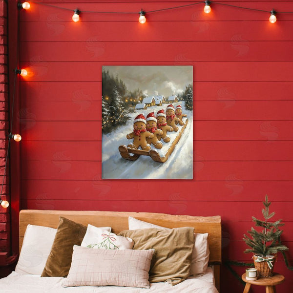 Stupell Industries Arlington Prints | Gingerbread Snow Day Sledding Wall Art