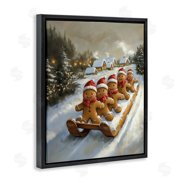 Stupell Industries Arlington Prints | Gingerbread Snow Day Sledding Wall Art
