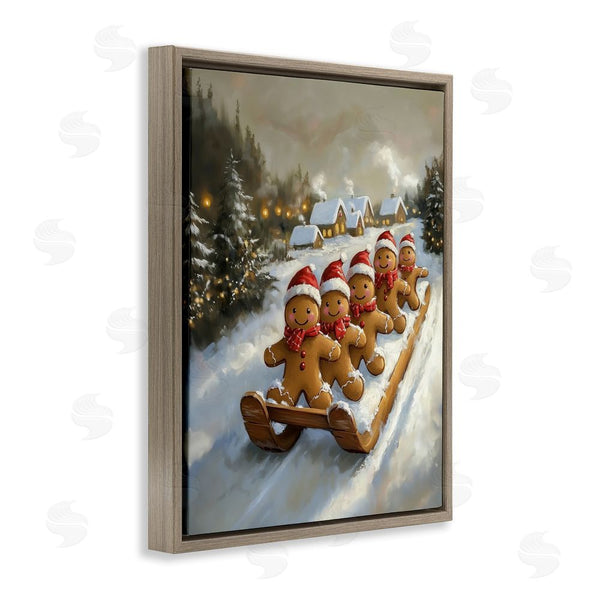 Stupell Industries Arlington Prints | Gingerbread Snow Day Sledding Wall Art