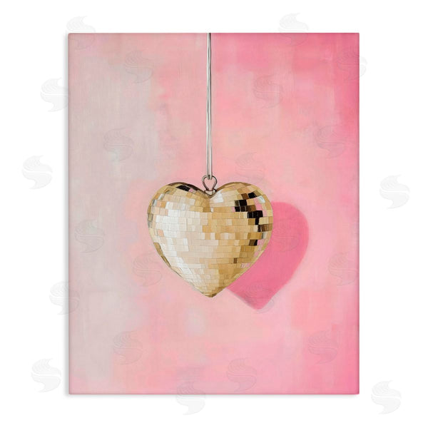 stupell industries Arlington Prints | Gold Disco Heart Necklace