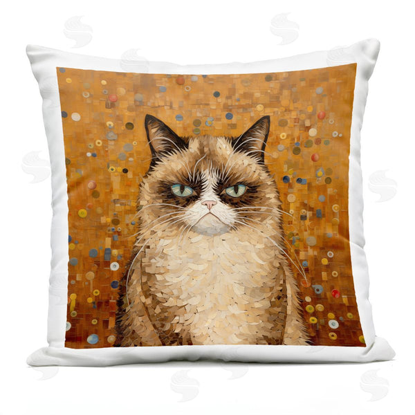 Stupell Industries Arlington Prints | Grouchy Cat In Classic Style Printed Throw Pillow
