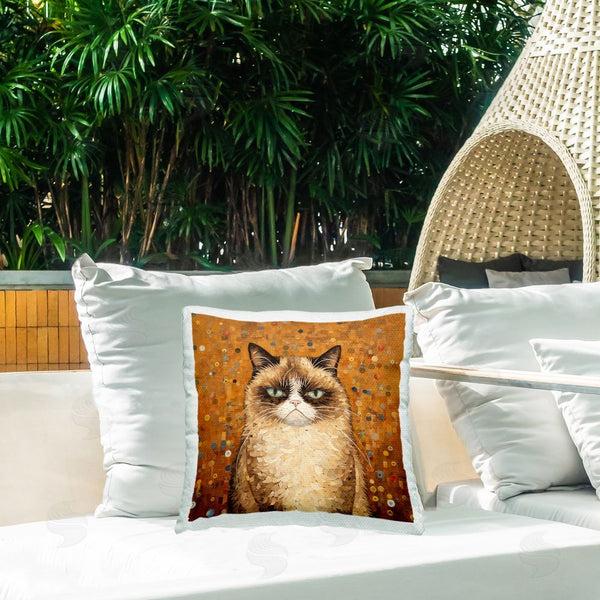 Stupell Industries Arlington Prints | Grouchy Cat In Classic Style Printed Throw Pillow
