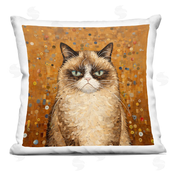 stupell industries Arlington Prints | Grouchy Cat in Classic Style Printed Throw Pillow