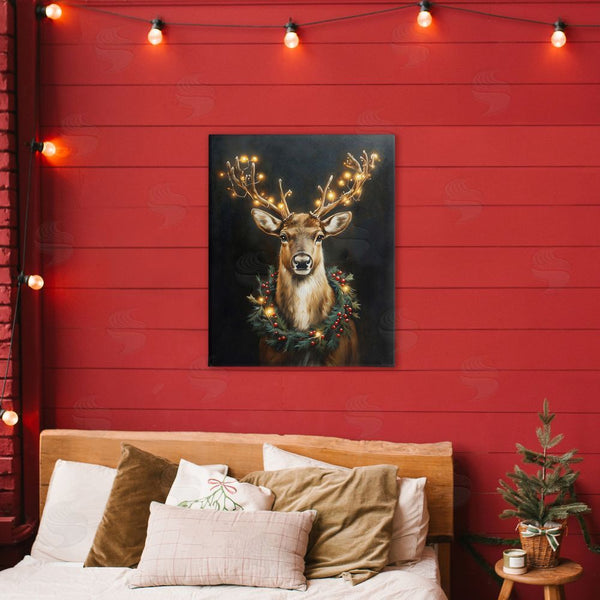 Stupell Industries Arlington Prints | Illuminated Deer & Wreath Wall Art