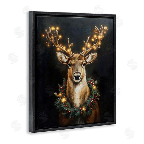 Stupell Industries Arlington Prints | Illuminated Deer & Wreath Wall Art