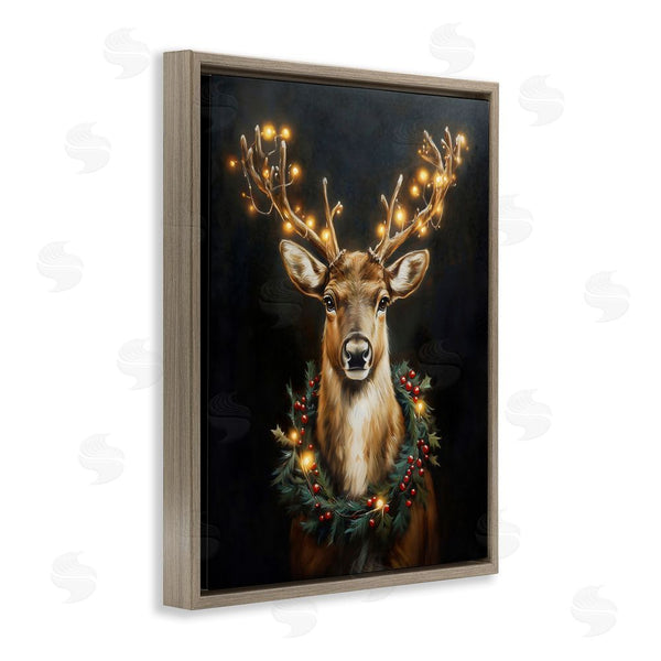 Stupell Industries Arlington Prints | Illuminated Deer & Wreath Wall Art
