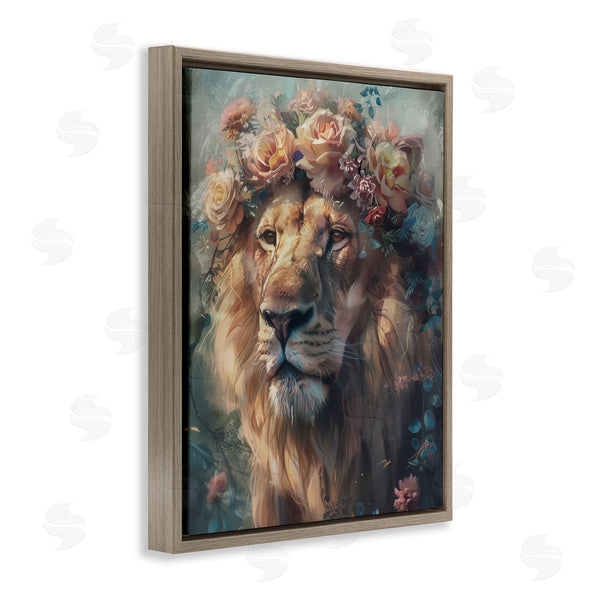 Stupell Industries Arlington Prints | Lion With Rose Garland