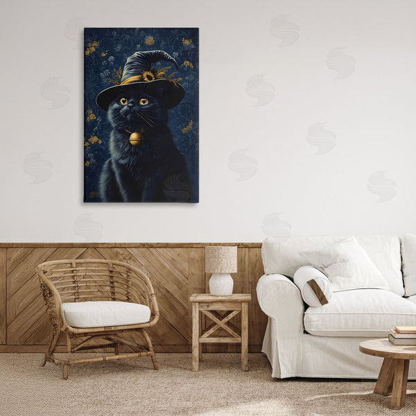 Stupell Industries Arlington Prints | Mystical Blue Witch Cat Wall Art