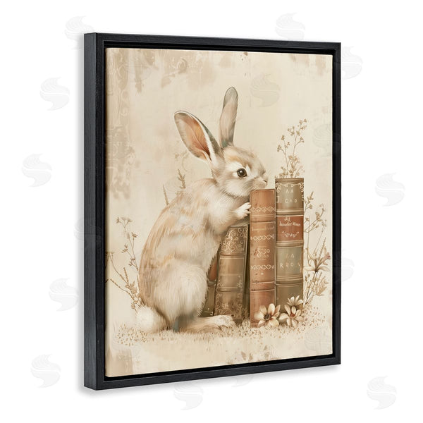 Stupell Industries Arlington Prints | Neutral Rabbit & Books