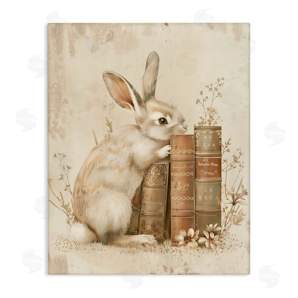 stupell industries Arlington Prints | Neutral Rabbit & Books