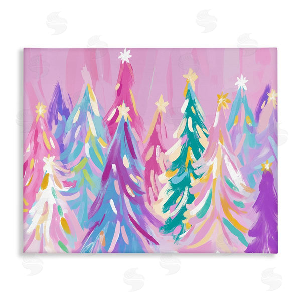 stupell industries Arlington Prints | Pastel Christmas Trees Abstraction