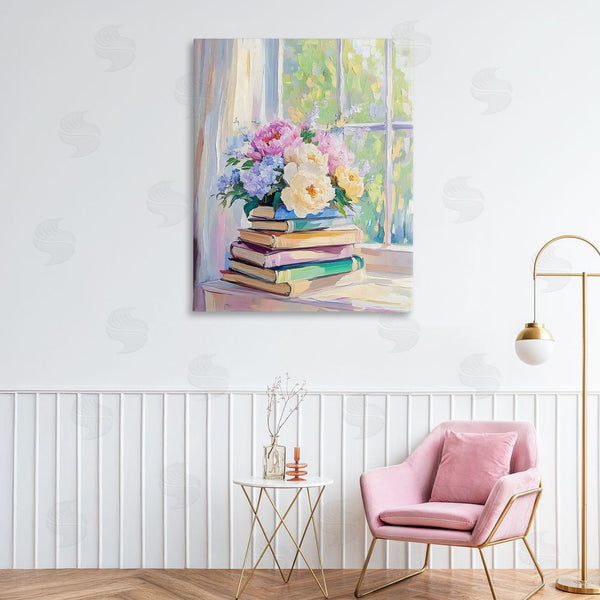 Stupell Industries Arlington Prints | Pastel Floral Book Stack