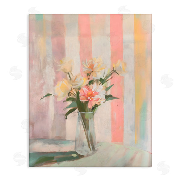 stupell industries Arlington Prints | Pastel Flower Arrangement Stripes