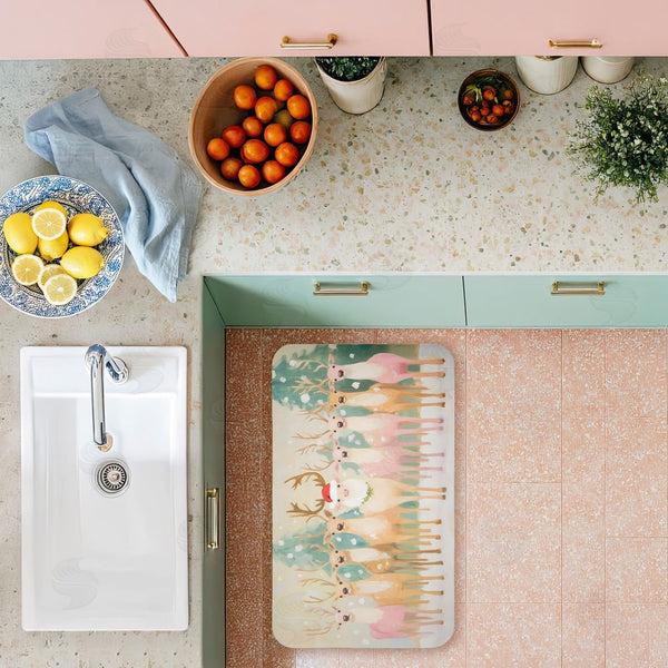 Stupell Industries Arlington Prints | Pastel Santa's Reindeer Anti-Fatigue Mat