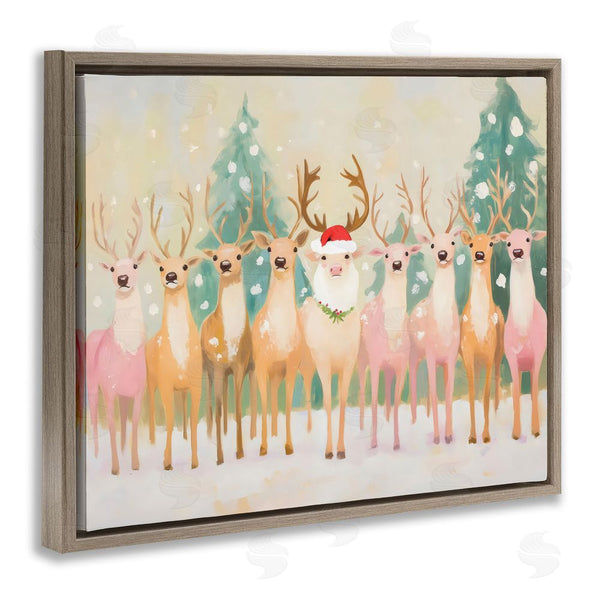 Stupell Industries Arlington Prints | Pastel Santa's Reindeer Wall Art