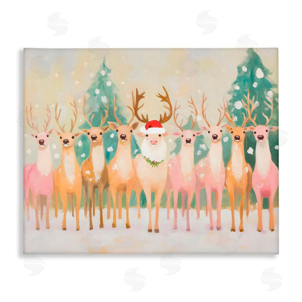 stupell industries Arlington Prints | Pastel Santa's Reindeer Wall Art