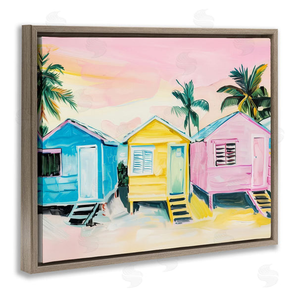 Stupell Industries Arlington Prints | Pastel Tropical Beach Cabins