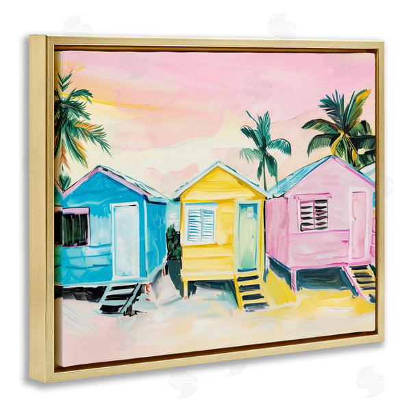 Stupell Industries Arlington Prints | Pastel Tropical Beach Cabins