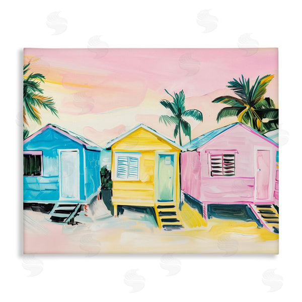 stupell industries Arlington Prints | Pastel Tropical Beach Cabins