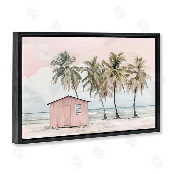 Stupell Industries Arlington Prints | Pink Beach Hut & Palms