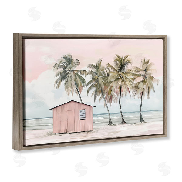 Stupell Industries Arlington Prints | Pink Beach Hut & Palms