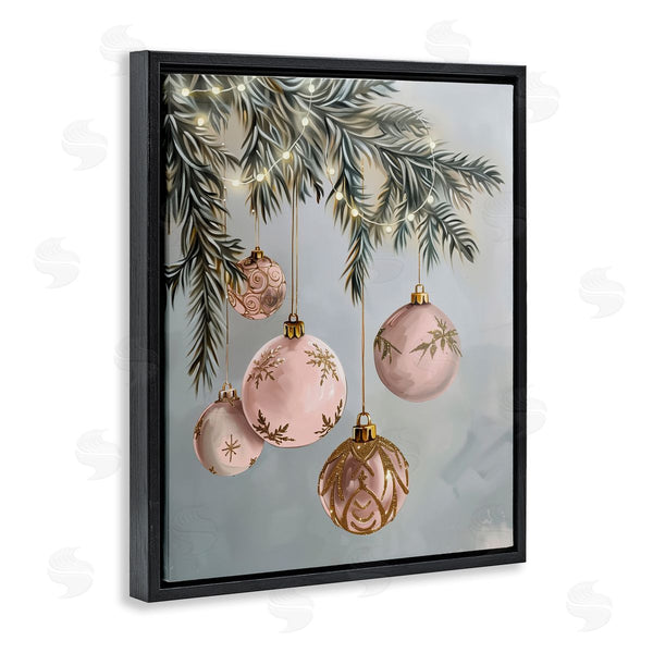 Stupell Industries Arlington Prints | Pink Hanging Christmas Ornaments