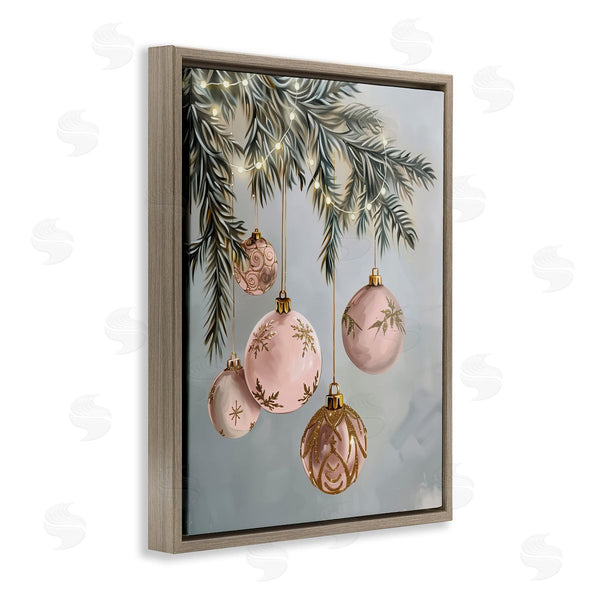 Stupell Industries Arlington Prints | Pink Hanging Christmas Ornaments