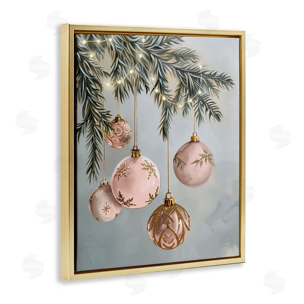 Stupell Industries Arlington Prints | Pink Hanging Christmas Ornaments