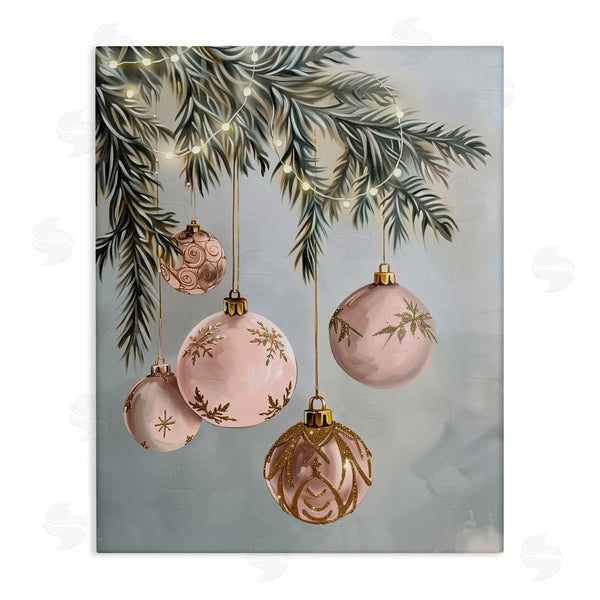 stupell industries Arlington Prints | Pink Hanging Christmas Ornaments