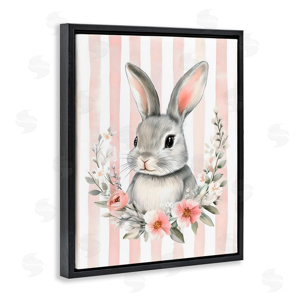 Stupell Industries Arlington Prints | Pink Striped Nursery Bunny