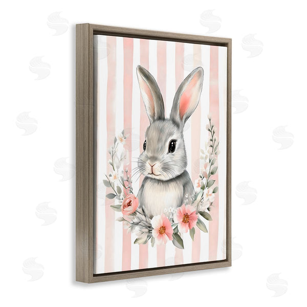 Stupell Industries Arlington Prints | Pink Striped Nursery Bunny