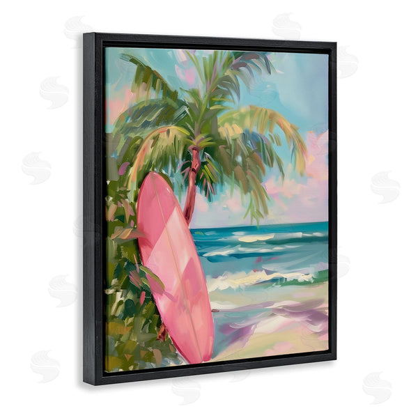 Stupell Industries Arlington Prints | Pink Surfboard On Beach