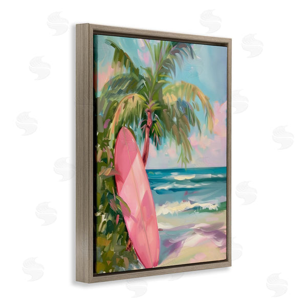 Stupell Industries Arlington Prints | Pink Surfboard On Beach