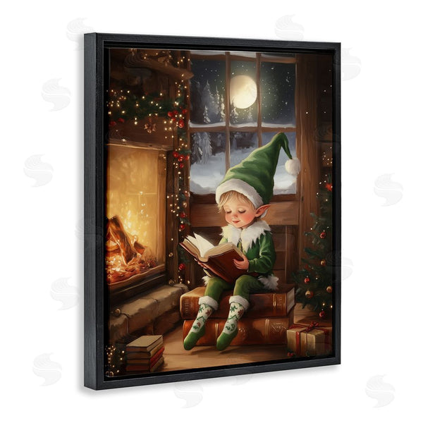 Stupell Industries Arlington Prints | Reading Elf By Fireplace Wall Art