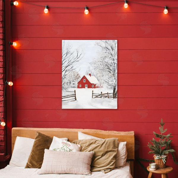 Stupell Industries Arlington Prints | Red Farmhouse In Snow Wall Art