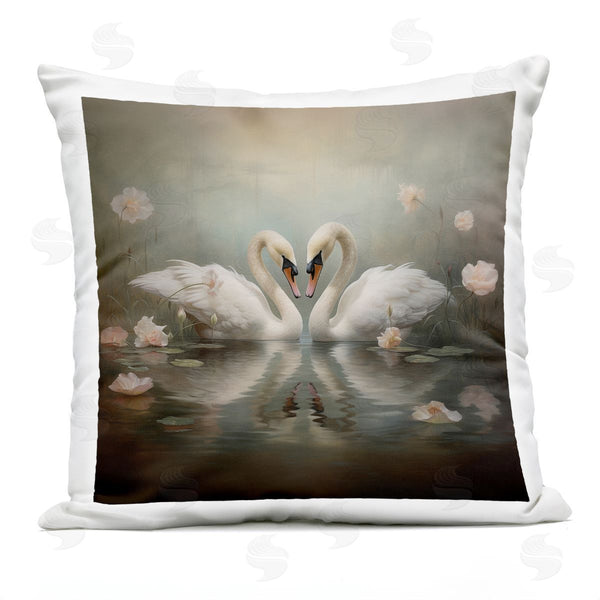 Stupell Industries Arlington Prints | Romantic Swans In Floral Pond Printed Throw Pillow