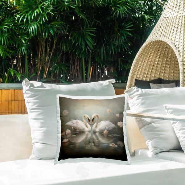 Stupell Industries Arlington Prints | Romantic Swans In Floral Pond Printed Throw Pillow