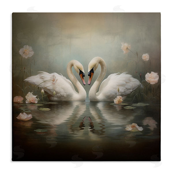 stupell industries Arlington Prints | Romantic Swans in Floral Pond