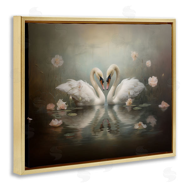 Stupell Industries Arlington Prints | Romantic Swans Reflection