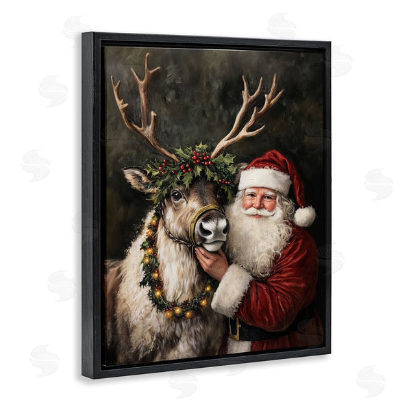 Stupell Industries Arlington Prints | Santa & Reindeer Portrait