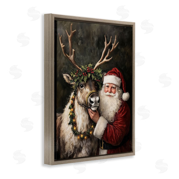 Stupell Industries Arlington Prints | Santa & Reindeer Portrait
